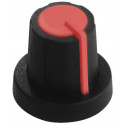 Buton rotativ negru cu rosu, Monacor KN-11/RT