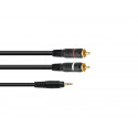 Cablu audio Jack 3.5 stereo la 2 RCA tata, 3m Omnitronic 30225149