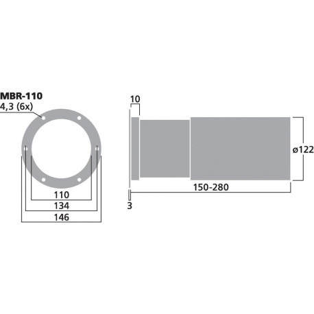 Bass-reflex tube Stage Line MBR-110