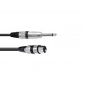 Cablu XLR mama la Jack 6.3 tata mono Omnitronic Adaptercable XLR(F)/Jack mono 0.9m bk