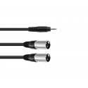 Cablu Jack 3.5 stereo tata la 2 XLR tata, 1.5m Omnitronic 30225158