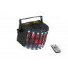 Efect lumini DMX cu laser RG, LED derby , stroboscop si telecomandă IR, Eurolite Laser Derby MK2