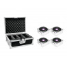 Set 4x AKKU IP Flat Light 1 chrome + Case, Eurolite 
