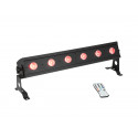 Bara cu 6 LED-uri RGBW alimentare cu baterie, telecomanda IR, Eurolite AKKU Bar-6 Entry QCL RGBW Bar