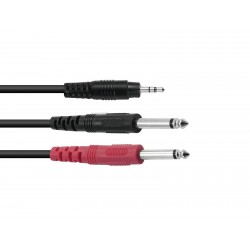 Cablu audio Jack 3.5 stereo la 2 Jack 6.3 mono - 3m Omnitronic 30225235