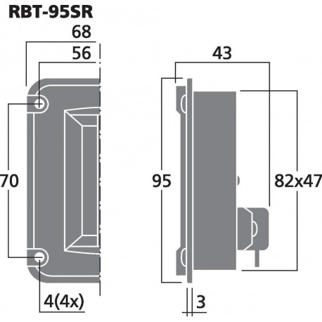 Ribbon tweeter Monacor RBT-95SR
