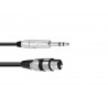 Cablu audio XLR mama la  Jack 6.3 tata stereo, 2m Omnitronic 30225182