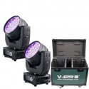 Pachet 2x moving head Aura1904 + flight case V-Show Aura1904 Pack2