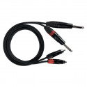 Cablu 2 RCA tata la 2 Jack 6.3 mono, 1.2 m, ZZIPP DZZJ120