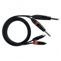 Cablu 2 RCA tata la 2 Jack 6.3 mono, 3 m, ZZIPP DZZJ300